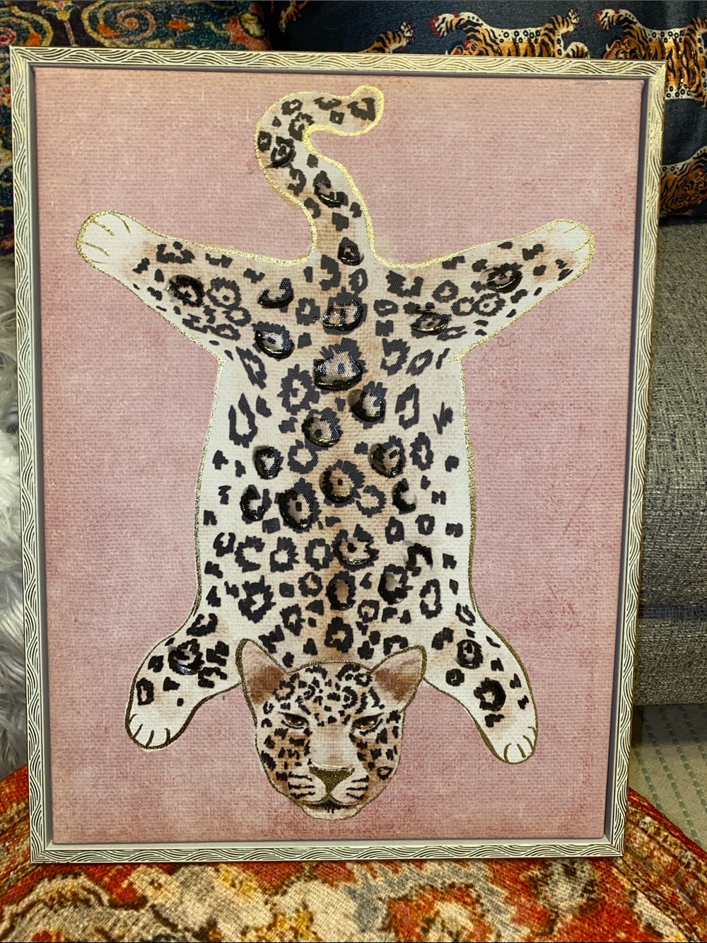 Pink Leopard Rug Wall Art – Decorative Home Wall Decor